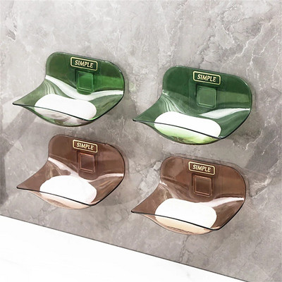 Универсална кутия за сапун Стенен стойка за сапун Поставка за сапун Аксесоари за баня Тава за съхранение Прозрачна