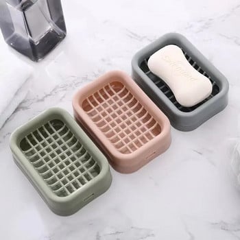Двуслоен пластмасов държач за сапун за оттичане на вода Дренажна кутия за сапун Неплъзгаща се сапунерка за аксесоари за кухня и баня