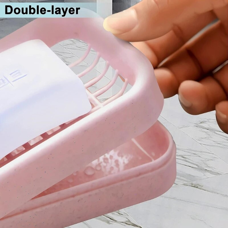 Dvoslojni plastični držač sapuna za odvod vode, drenažna kutija za sapun, neklizajuća posuda za sapun za kuhinjske i kupaonske dodatke