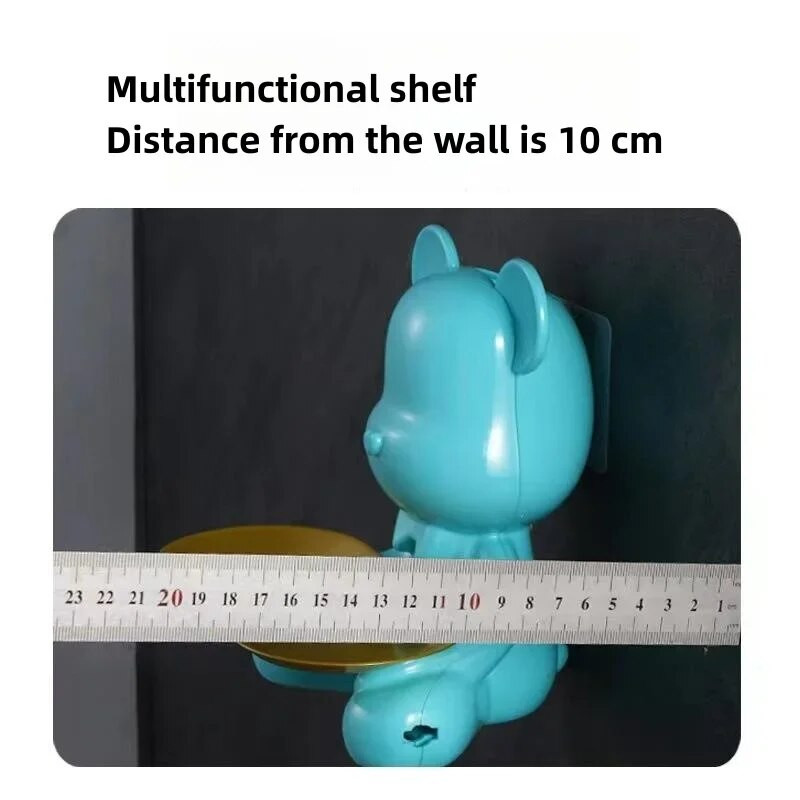 Sidabrinis animacinis meškiuko pakabukas Kūrybiškas dekoravimas Vonios rankšluosčių kabykla Svetainės laikymo dėžutė be skylių Montavimas