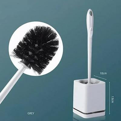 Set de perii din plastic montat pe perete Perie de toaletă curată, fără puncte mortuare Bază fără perforare Accesorii pentru baie de uz casnic