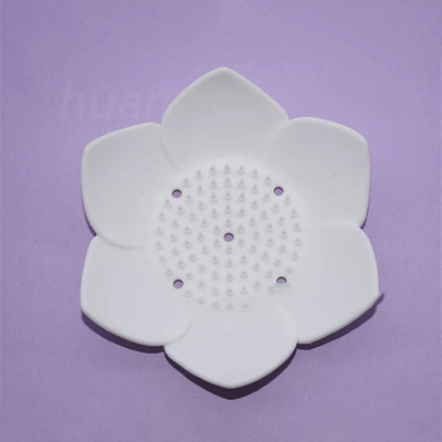 1 db szilikon szappandoboz Lotus Shape csúszásmentes hordozható tartó Vízleeresztő szilárd színű leeresztő szappantartó fürdőszobai kiegészítők