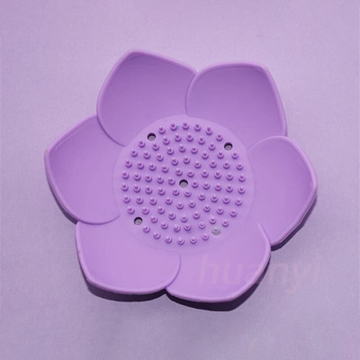 1 db szilikon szappandoboz Lotus Shape csúszásmentes hordozható tartó Vízleeresztő szilárd színű leeresztő szappantartó fürdőszobai kiegészítők