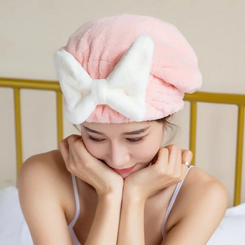Χαριτωμένο βελούδινο πετσέτες στεγνώματος μαλλιών Super απορροφητικό κάλυμμα πετσετών μαλλιών Quick Dry Head Wrap Καπάκι ντους για βρεγμένα μαλλιά