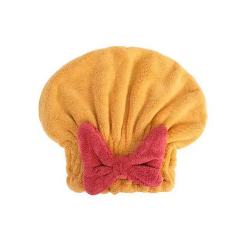 Сладки кадифени кърпи за сушене на коса Супер абсорбираща шапка за кърпи за коса Бързосъхнеща шапка за увиване на главата Шапка за душ за мокра коса
