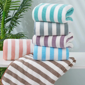 висококачествени раирани микрофибърни кърпи за баня Комплект супер абсорбиращи меки кърпи за баня голям размер за жени Спортна кърпа за душ