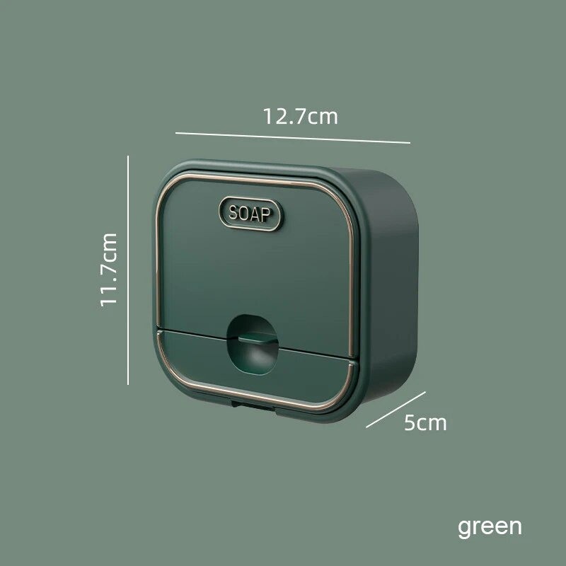 Kūrybiška sieninė muilo dėžutė su atverčiamomis nešiojamomis grotelėmis Muilo nutekėjimo stovas Lipnus muilo laikiklis Vonios kambario priedai