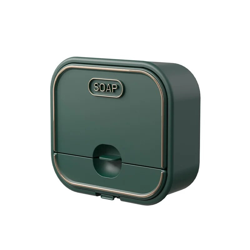 Kūrybiška sieninė muilo dėžutė su atverčiamomis nešiojamomis grotelėmis Muilo nutekėjimo stovas Lipnus muilo laikiklis Vonios kambario priedai