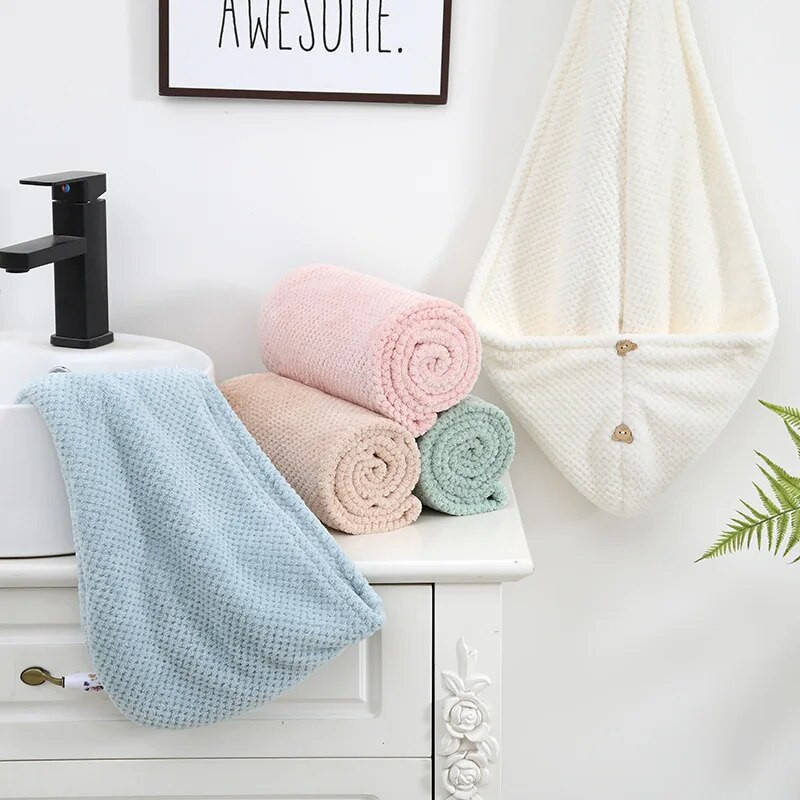 Sausų plaukų kepuraitė Moteriška dušo kepurė Greitai džiūstanti, stipriai sugerianti vandenį, sutirštinta namų maišelis plaukams sausiems plaukams rankšluostis