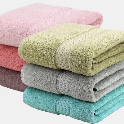 Чист памук Супер абсорбираща голяма кърпа Хавлиена кърпа 70*140 Дебели меки кърпи за баня Удобни плажни кърпи 15 цвята