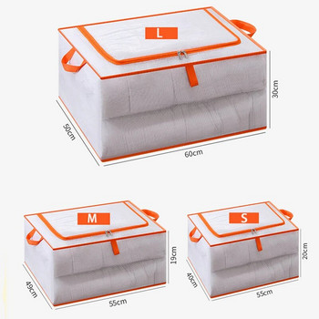 1 τμχ Βαμβακερό παπλωματικό κουτί αποθήκευσης Διαφανές PVC Αδιάβροχο ντουλάπα Οργανωτή Ρούχα Πουλόβερ Παντελόνι Συσκευασία Τσάντα αποθήκευσης