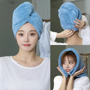 Γυναικείες πετσέτες με μακριά μαλλιά Γρήγορο στέγνωμα Μαλακές πετσέτες από μικροΐνες Καπέλα ντους Πετσέτα μπάνιου Καπέλα μπάνιου για γυναικεία Καπέλα για στεγνά μαλλιά Lady Turban Head