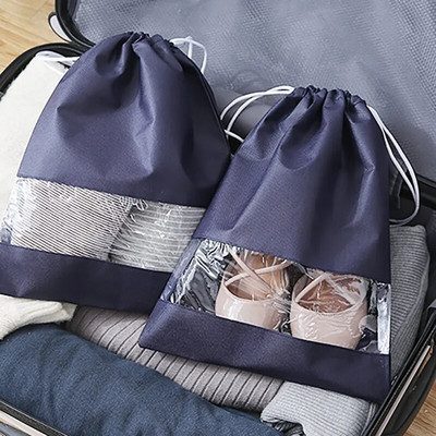 Чанта за съхранение на обувки Полупрозрачна пътна чанта за обувки Прахоустойчива чанта Капак за обувки Дизайн на подвързване Удобна чиста дишаща чанта за съхранение