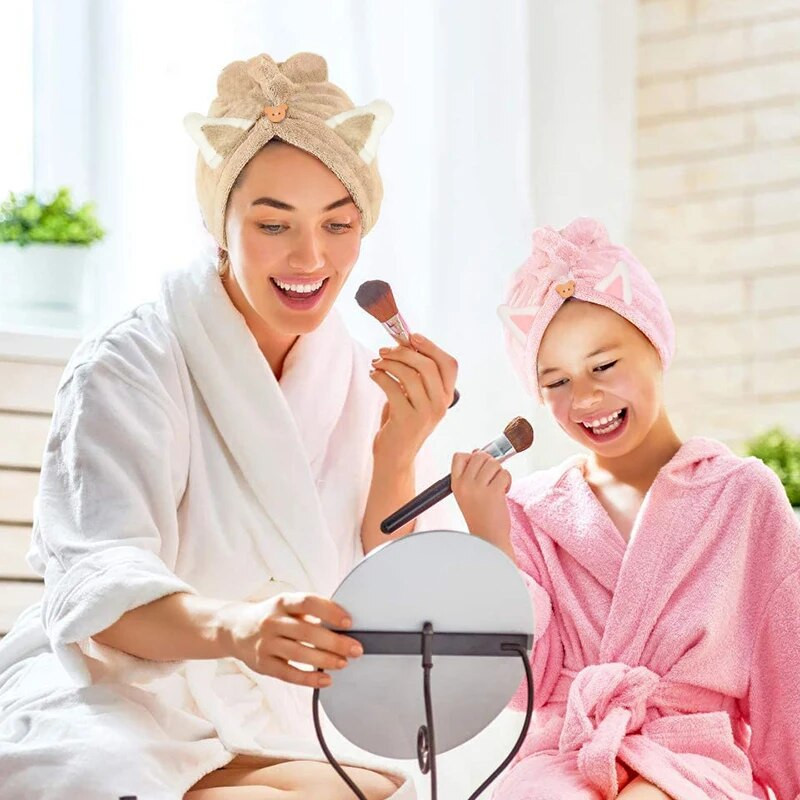 Itin sugeriantis greitai džiūstantis plaukų rankšluostis, mikropluošto po dušo plaukų džiovinimo įklotas Moteriškas vaikų rankšluostis greitai džiūstantis plaukų rankšluostis