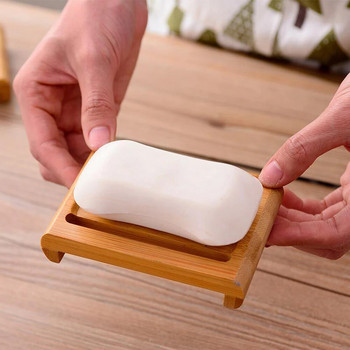 Сапунерка Дървена тава Държач от естествен бамбук Съхранение на сапун Екологична поставка Плоча Кутия Контейнер за баня
