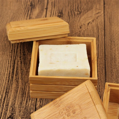 Сапунерка Дървена тава Държач от естествен бамбук Съхранение на сапун Екологична поставка Плоча Кутия Контейнер за баня