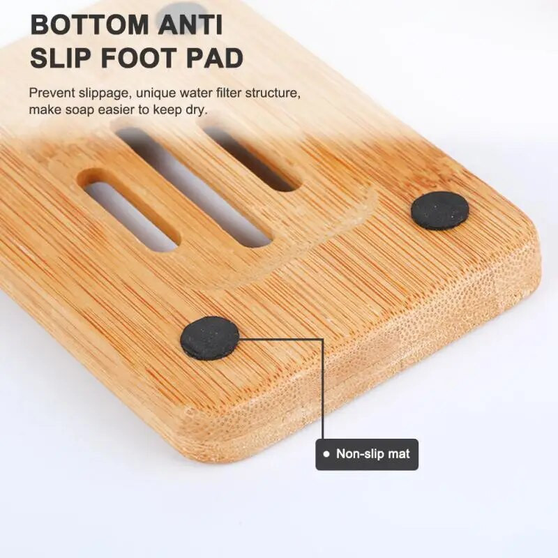 Ekologiški natūralūs bambuko muilo indai Bambuko vonios muilo laikikliai Dėklas Vonios Prausyklos įrankiai Apsaugo nuo pelėsio nutekėjimo muilo dėžutė