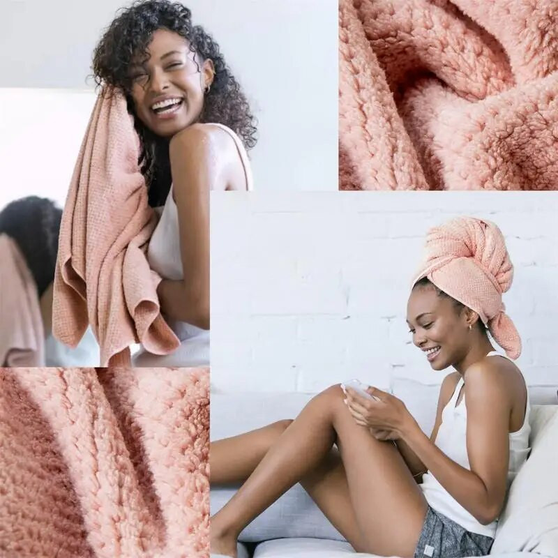 Πετσέτες κεφαλής για στέγνωμα μαλλιών από μικροΐνες για μακριά σγουρά και εξαιρετικά απορροφητικά παχιά μαλλιά Πετσέτες που στεγνώνουν γρήγορα