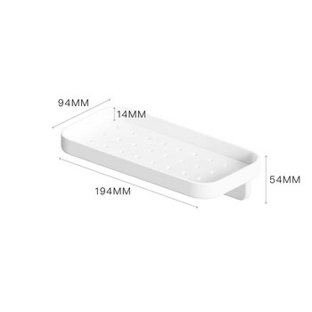 Стелаж за съхранение с възможност за оттичане Малки бели аксесоари за баня Монтиран на стена стенен рафт за баня Съхранение на консумативи за миене