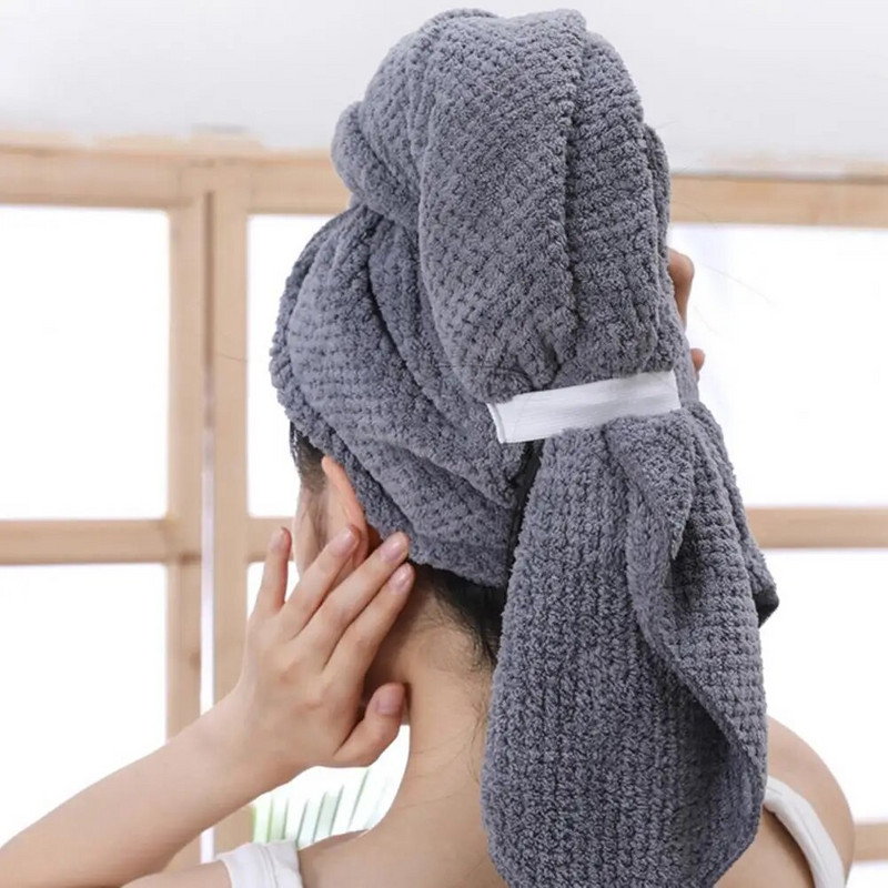 Suaugusiųjų plaukų rankšluostis plaukų džiovinimo rankšluostis Super minkštas papildomas plaukų rankšluosčių įvyniojimas, puikiai sugeriantis, greitai džiūstantis elastingas, lengvai džiūstantis