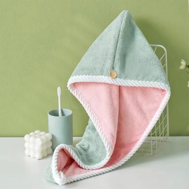 Sutirštintas greitai džiūstantis plaukų rankšluostis moterims plaukų džiovinimo kepuraitė kepuraitė vonios kepurė Mikropluošto kietas rankšluosčių dangtelis turbanas plaukų džiovintuvas