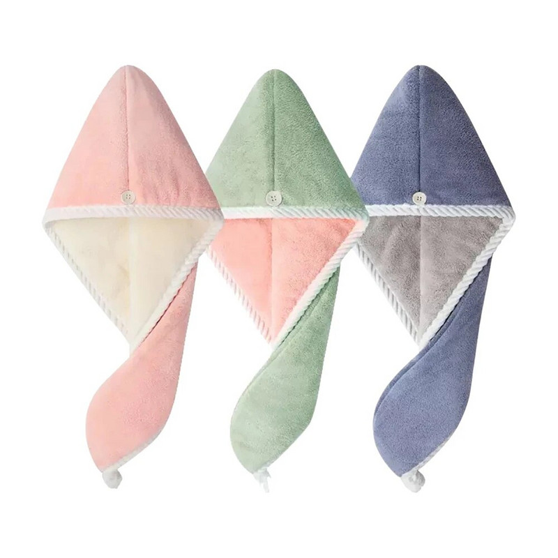 Sutirštintas greitai džiūstantis plaukų rankšluostis moterims plaukų džiovinimo kepuraitė kepuraitė vonios kepurė Mikropluošto kietas rankšluosčių dangtelis turbanas plaukų džiovintuvas