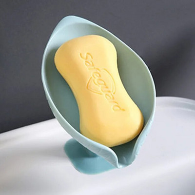 Farfurie în formă de frunză pentru drenaj cutie de săpun pentru baie, duș, suport pentru săpun, transparent, farfurie de depozitare, tavă, accesorii pentru baie