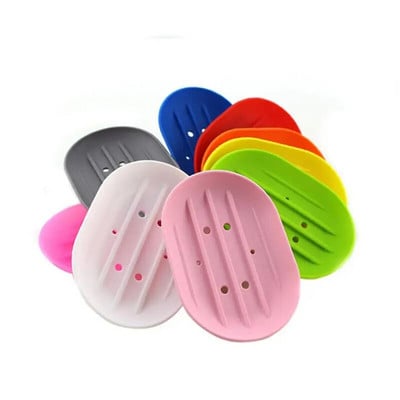 Fashion Silicone Flexible Soap Πιάτο Μπάνιου Θήκη σαπουνιού Ταξίδι Θήκη Πιάτου Νέα Candy Color Hot Sale Πιάτο σαπουνιού μπάνιου