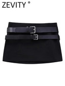 Zevity 2023. Ženska moda s dva remena Ležerna uska mini suknja Faldas Mujer Ženska šik majica s patentnim zatvaračem sa strane QUN5523