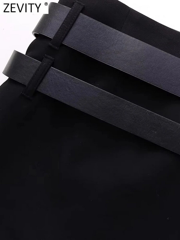 Zevity 2023. Ženska moda s dva remena Ležerna uska mini suknja Faldas Mujer Ženska šik majica s patentnim zatvaračem sa strane QUN5523