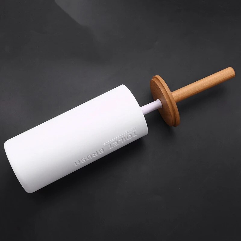 Bambuko ant grindų pastatomas tualeto šepečių rinkinys su pagrindu Vonios tualeto šepetėlio laikiklis WC priedai