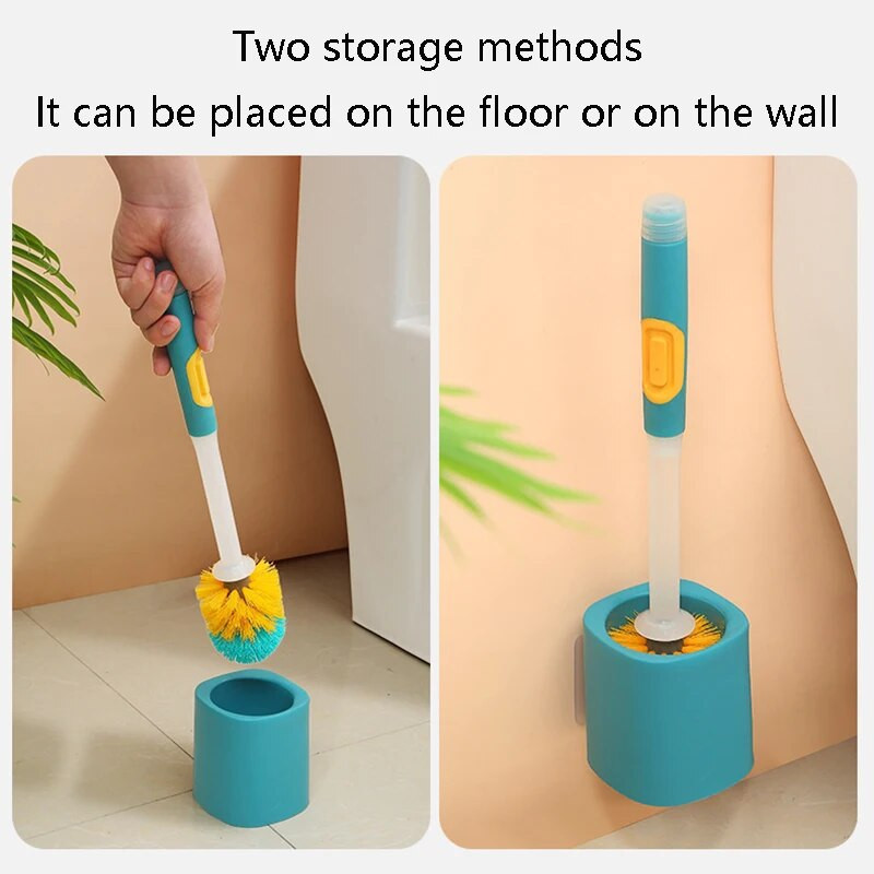 Ilga rankena Pridėkite ploviklio Tualeto šepetėlį Greitai nusausinantis valymo įrankis Sieninis guminis šepetys Ant grindų statomas vonios kambario priedų rinkinys
