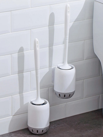 WORTHBUY Тоалетна четка Монтиран на стена Перфоратор Без WC Дълга дръжка Почистваща четка с държач за дренаж Аксесоари за баня