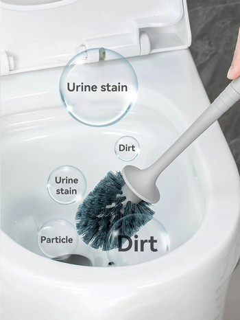 WORTHBUY Βούρτσα Τουαλέτας Επιτοίχια Βούρτσα Δωρεάν WC Καθαριστικό Βούρτσας Καθαρισμού Με Μακράی Λαβή Αξεσουάρ Μπάνιου