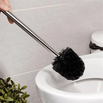 Πλαστική βούρτσα τουαλέτας με λαβή από ανοξείδωτο ατσάλι Εργαλεία καθαρισμού με μαλακές τρίχες για αξεσουάρ μπάνιου Σετ WC σκεύη καθαρισμού