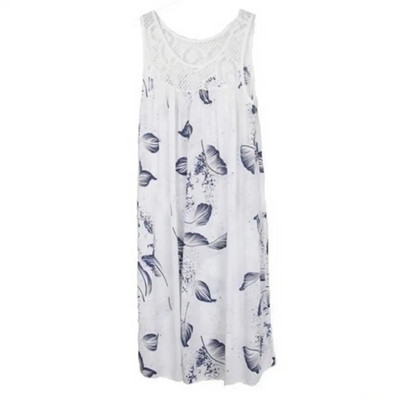 Rochie de vară de vară, elegantă, cu cusături din dantelă, cu decolteu O, fără mâneci