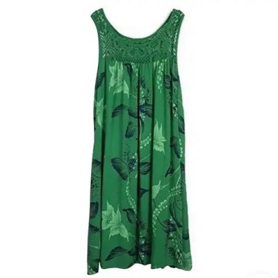 Rochie de vară de vară, elegantă, cu cusături din dantelă, cu decolteu O, fără mâneci
