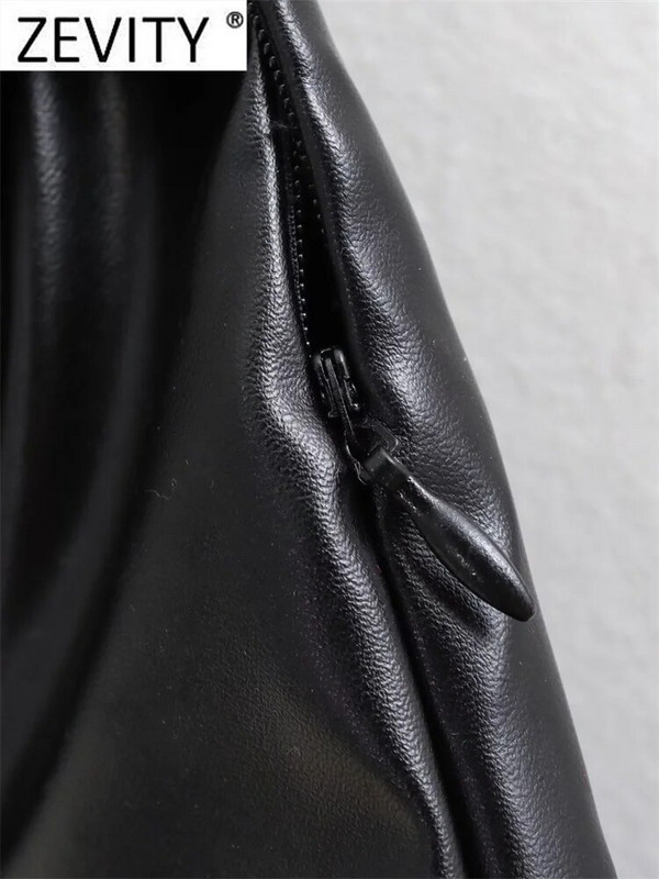 ZEVITY Nove ženske modne kratke suknje od PU kožne mini suknje s čvorovima dizajna s bočnim zatvaračem Ženske kratke hlače Chic Retro Pantalone Cortos QUN5870