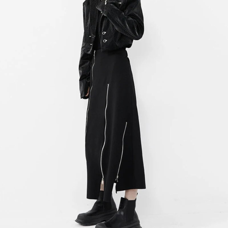 Asümmeetrilised naiste seelikud, mood Y2k Faldas Midi Disain, Korea stiilis naissoost Pure Empire Suvised tänavarõivad