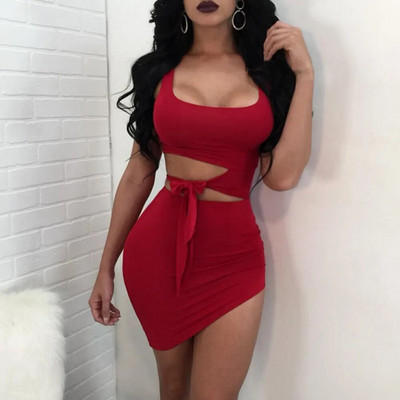 Rochie de petrecere la modă femei ipotenuză sexy scobită cu talie înaltă pachet sexy la șold rochii scurte mini rochie de club de seară