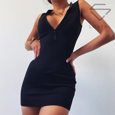 Ženska haljina bez rukava bez rukava Ženska modna haljina bez rukava Jednobojni ženski vestidos za svakodnevno nošenje