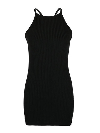 Rochie bodycon fără mâneci, cu dungi cu coaste, fără spate, pentru femei, de culoare uni, subțire, elegantă, rochie cu șalter Rochii de petrecere în club