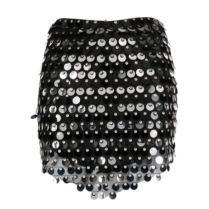 Seksīgi mirdzoši svārki ar vizuļiem, īsi svārki sievietēm ballītei ar augstu vidukli, sieviešu svārki ar gurniem, spīdīgi mirdzoši, 2024. gada pavasara jaunums