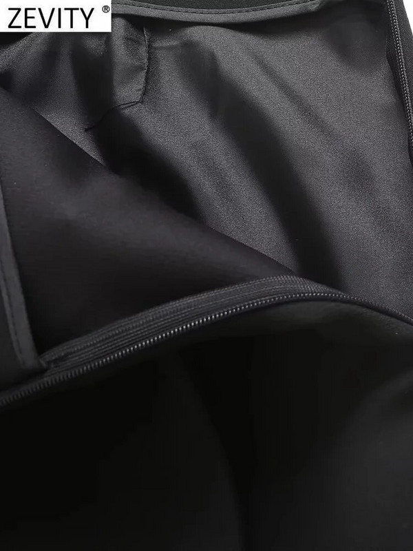 Zevity Moterų madinga kišenė su aukštu juosmeniu suvarstoma Asimetriškas mini sijonas Faldas Mujer moteriškas prašmatnus užtrauktukas Vestidos QUN3450