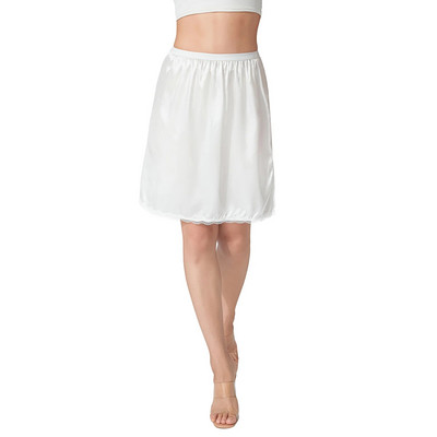 Vienspalviai moteriški sijonai elastiniu juosmeniu, atlasiniu apatiniu sijonu, nėriniuotu sijonu apatinėms suknelėms juoda/balta