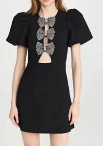 Μίνι μαύρο εξώπλατο φόρεμα για γυναικείο φόρεμα με κούφιο ώμο, Αμάνικο Club Party Lady Lady φόρεμα 2024