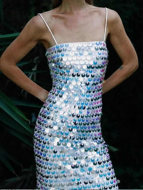 Moteriška suknelė su blizgučiais su viršutiniu dirželiu Seksuali berankovių plona, tvirta, tiesi, ilga vestidos, madinga be nugarų, slystanti vakarinė suknelė