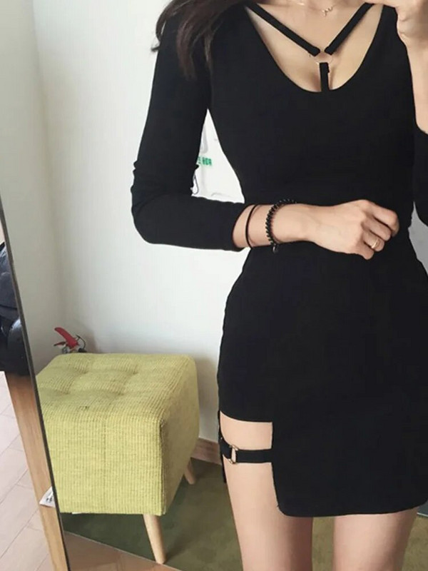 Korėjietiško stiliaus juodi sijonai klubams, netaisyklingo apvado pieštukas, mikro mini sijonas Seksualūs ploni moteriški vakarėlių sijonai