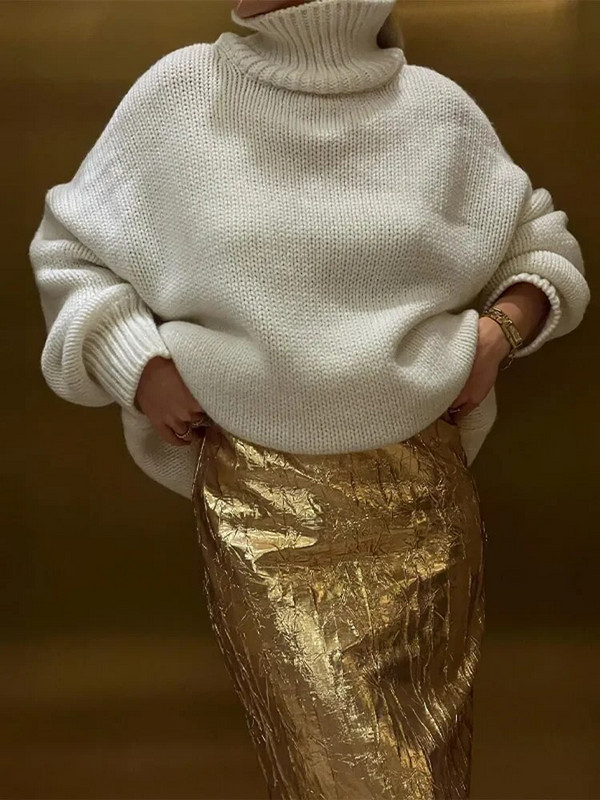 DAENERYS RES Moodne litritega seelik naistele Elegantne sädelev Midiseelikud Lady Vintage vabaaja massiivne vaba kontorikleit 2024