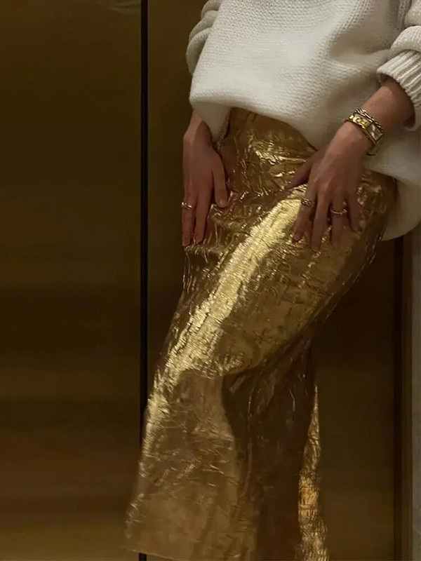 DAENERYS RES Moodne litritega seelik naistele Elegantne sädelev Midiseelikud Lady Vintage vabaaja massiivne vaba kontorikleit 2024